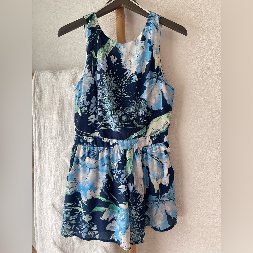 One Clothing Floral Romper - Blue and Green